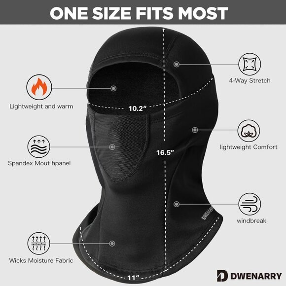 Balaclava Ski Mask for Men and Women Winter Face Cover for Cold Weather Sports - Picture 3 of 7
